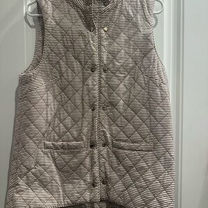 Elizabeth McKay Brown and White Striped Vest